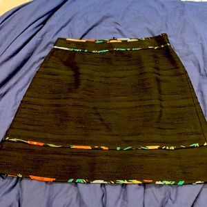 NWT Kate Spade A line black “blossom trim tweed skirt”